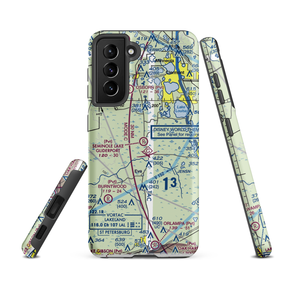 Seminole Lake Gliderport (6FL0) VFR Sectional Samsung Phone Case Samsung Galaxy S21 FE model shown