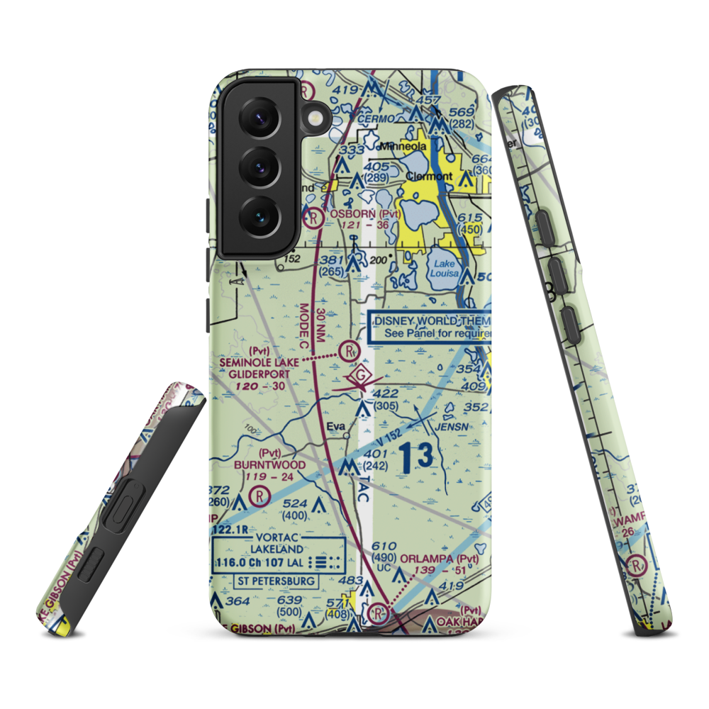 Seminole Lake Gliderport (6FL0) VFR Sectional Samsung Phone Case Samsung Galaxy S22 Plus model shown