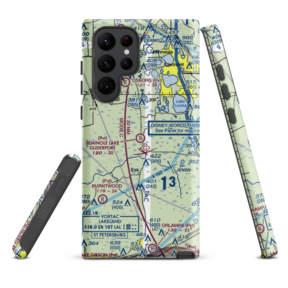 Seminole Lake Gliderport (6FL0) VFR Sectional Samsung Phone Case Samsung Galaxy S22 Ultra model shown