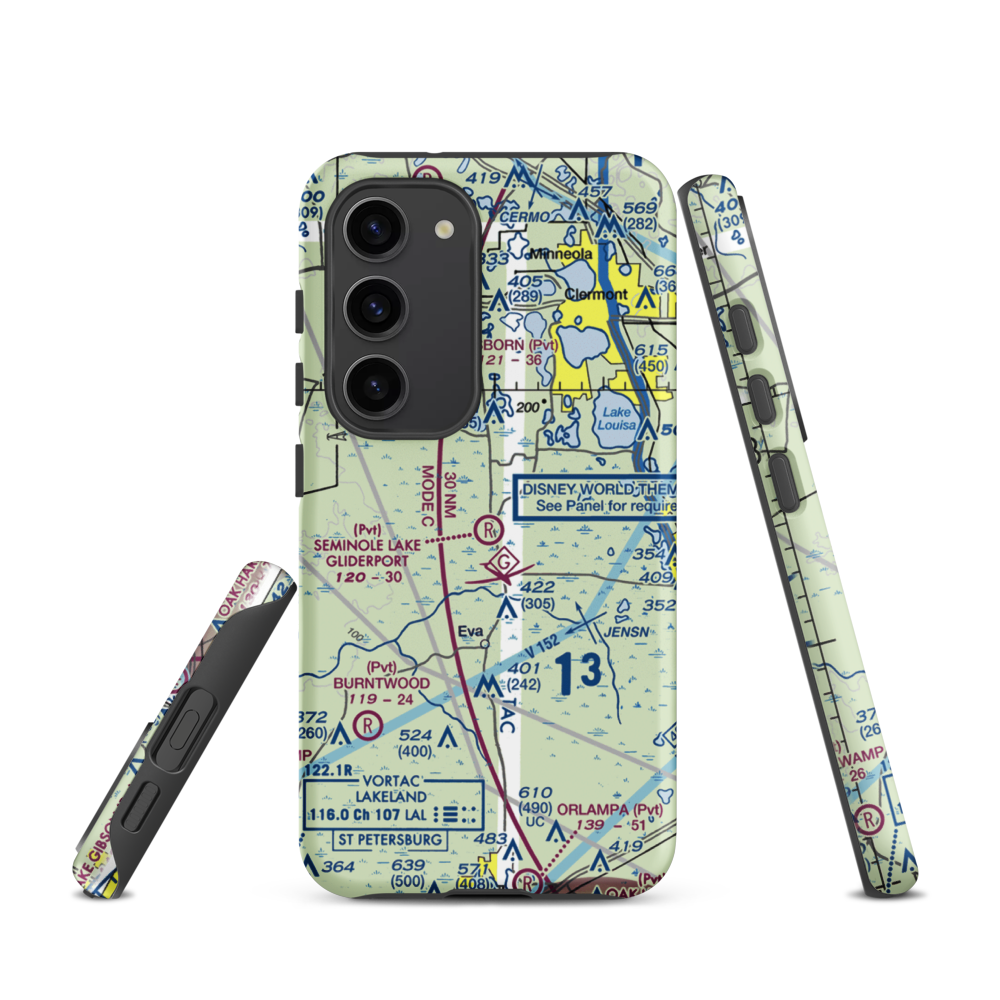 Seminole Lake Gliderport (6FL0) VFR Sectional Samsung Phone Case Samsung Galaxy S23 model shown
