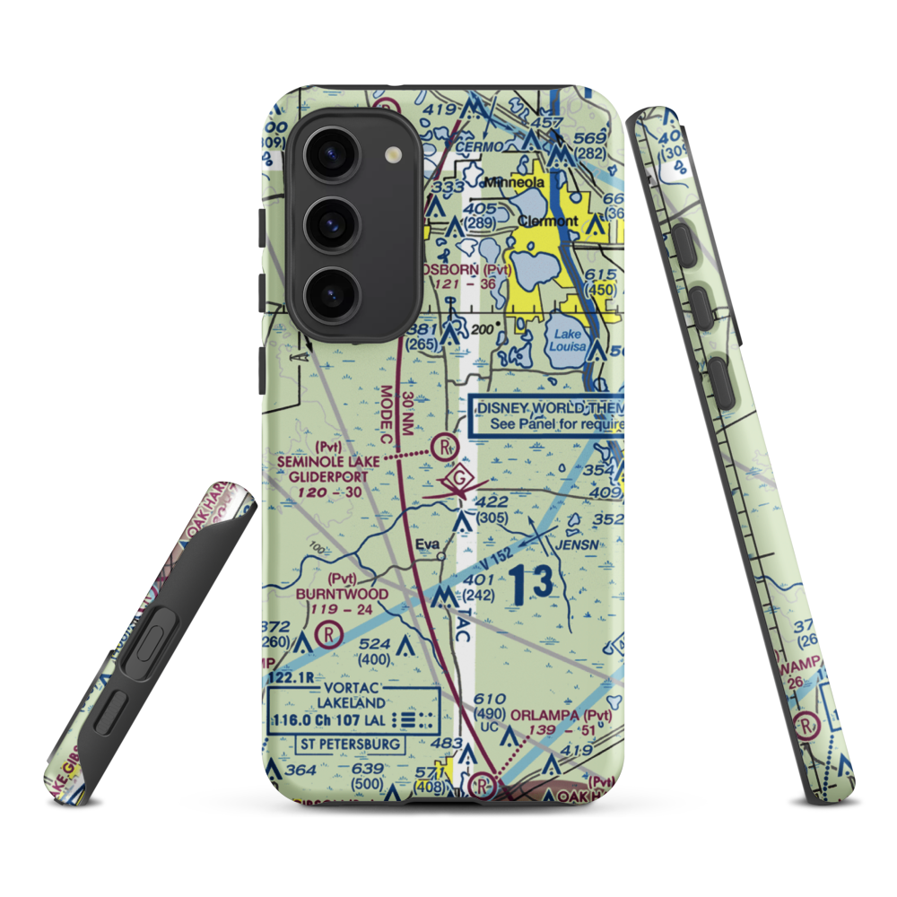 Seminole Lake Gliderport (6FL0) VFR Sectional Samsung Phone Case Samsung Galaxy S23 Plus model shown