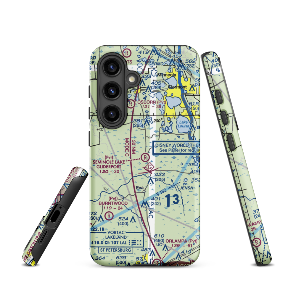 Seminole Lake Gliderport (6FL0) VFR Sectional Samsung Phone Case Samsung Galaxy S24 model shown