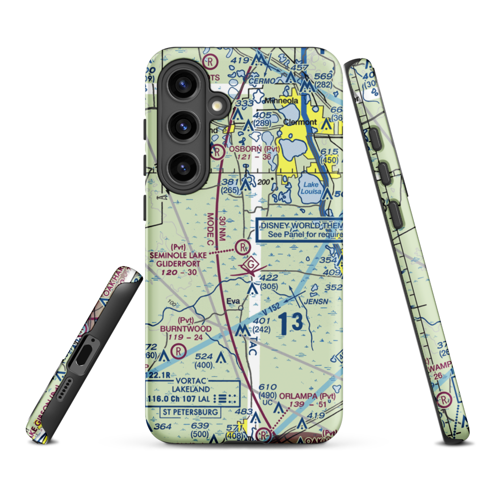 Seminole Lake Gliderport (6FL0) VFR Sectional Samsung Phone Case Samsung Galaxy S24 Plus model shown