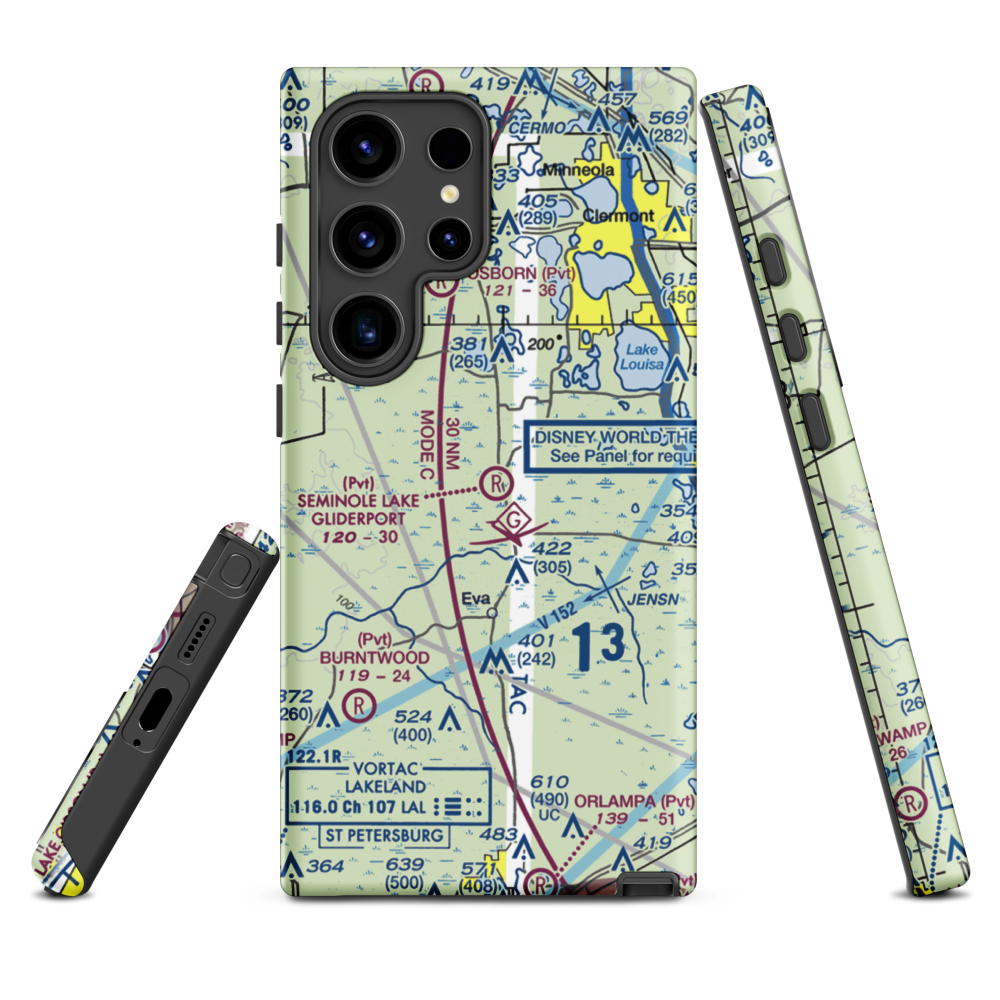Seminole Lake Gliderport (6FL0) VFR Sectional Samsung Phone Case Samsung Galaxy S24 Ultra model shown