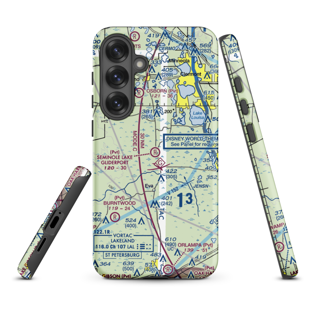 Seminole Lake Gliderport (6FL0) VFR Sectional Samsung Phone Case Samsung Galaxy S25 Plus model shown