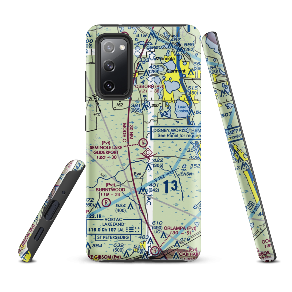 Seminole Lake Gliderport (6FL0) VFR Sectional Samsung Phone Case Samsung Galaxy S20 FE model shown