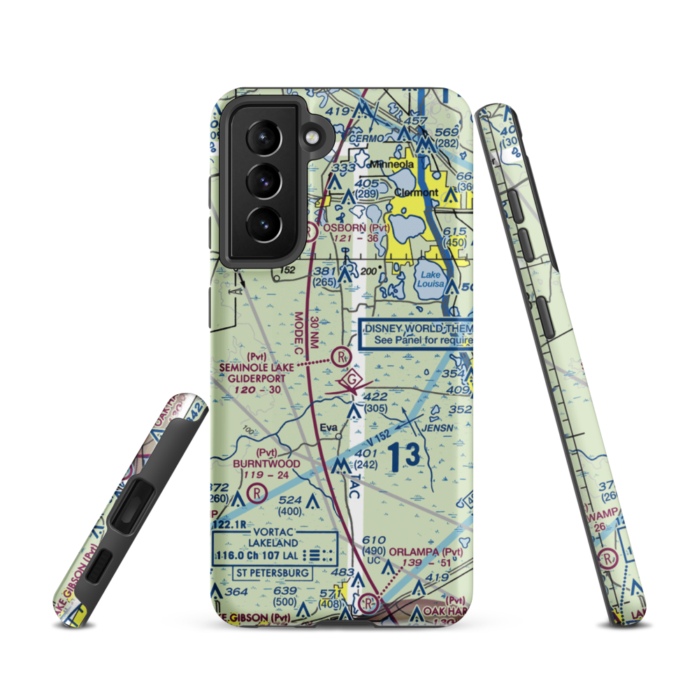 Seminole Lake Gliderport (6FL0) VFR Sectional Samsung Phone Case Samsung Galaxy S21 model shown