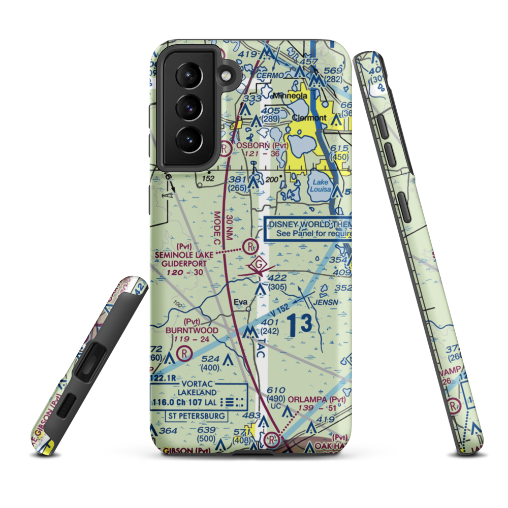 Seminole Lake Gliderport (6FL0) VFR Sectional Samsung Phone Case Samsung Galaxy S21 Plus model shown