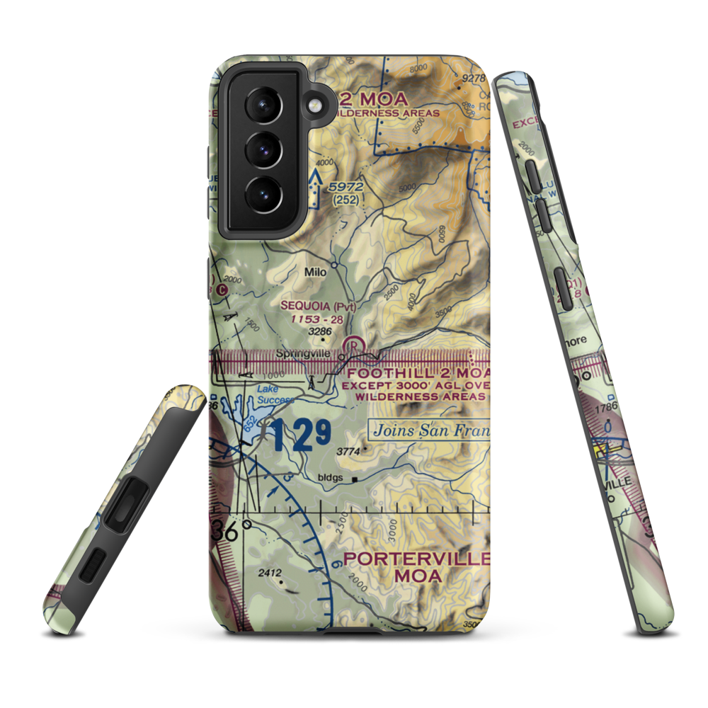 Sequoia Ranch Airport (CA44) VFR Sectional Samsung Phone Case Samsung Galaxy S21 Plus model shown