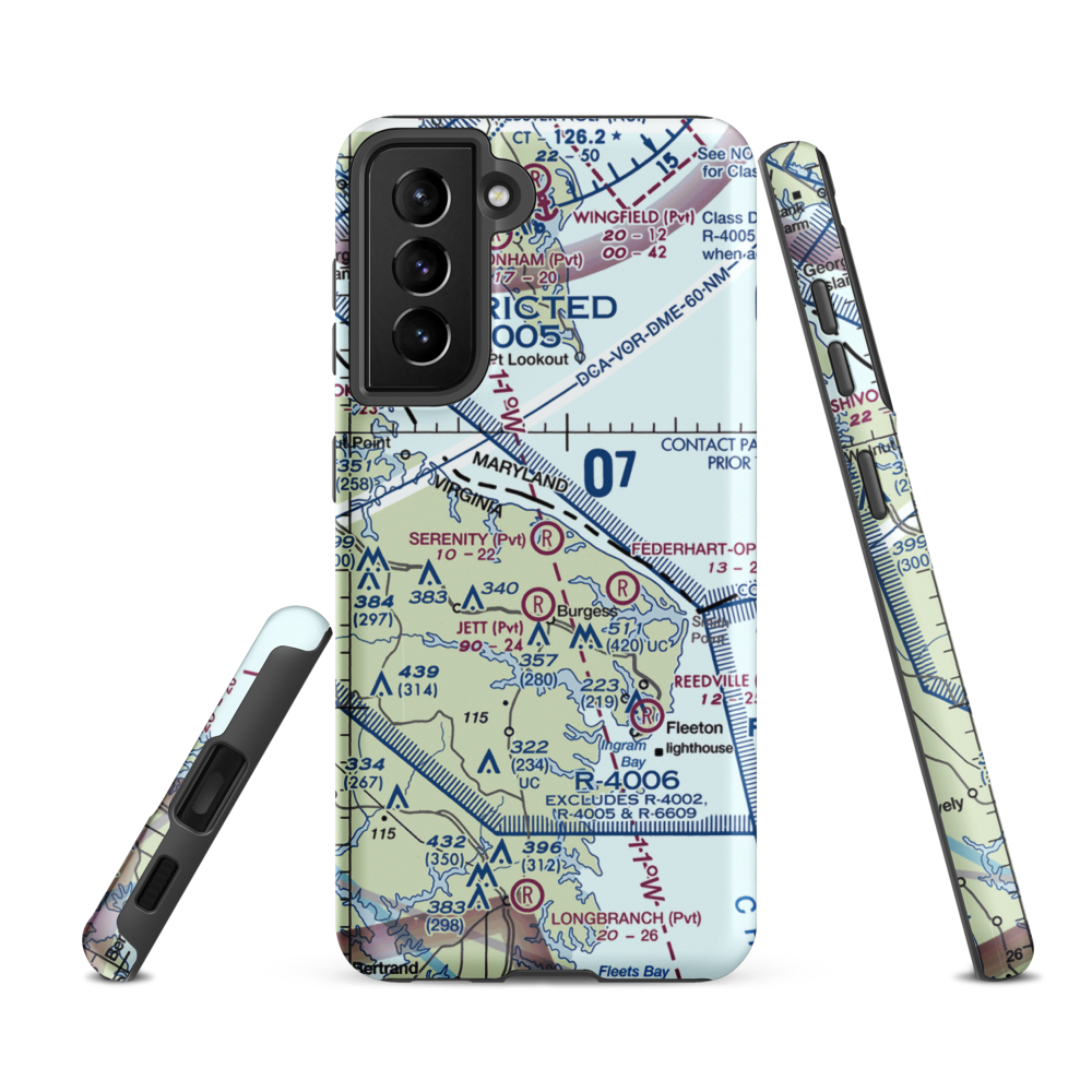 Serenity Farm Airport (3VG3) VFR Sectional Samsung Phone Case Samsung Galaxy S21 Ultra model shown