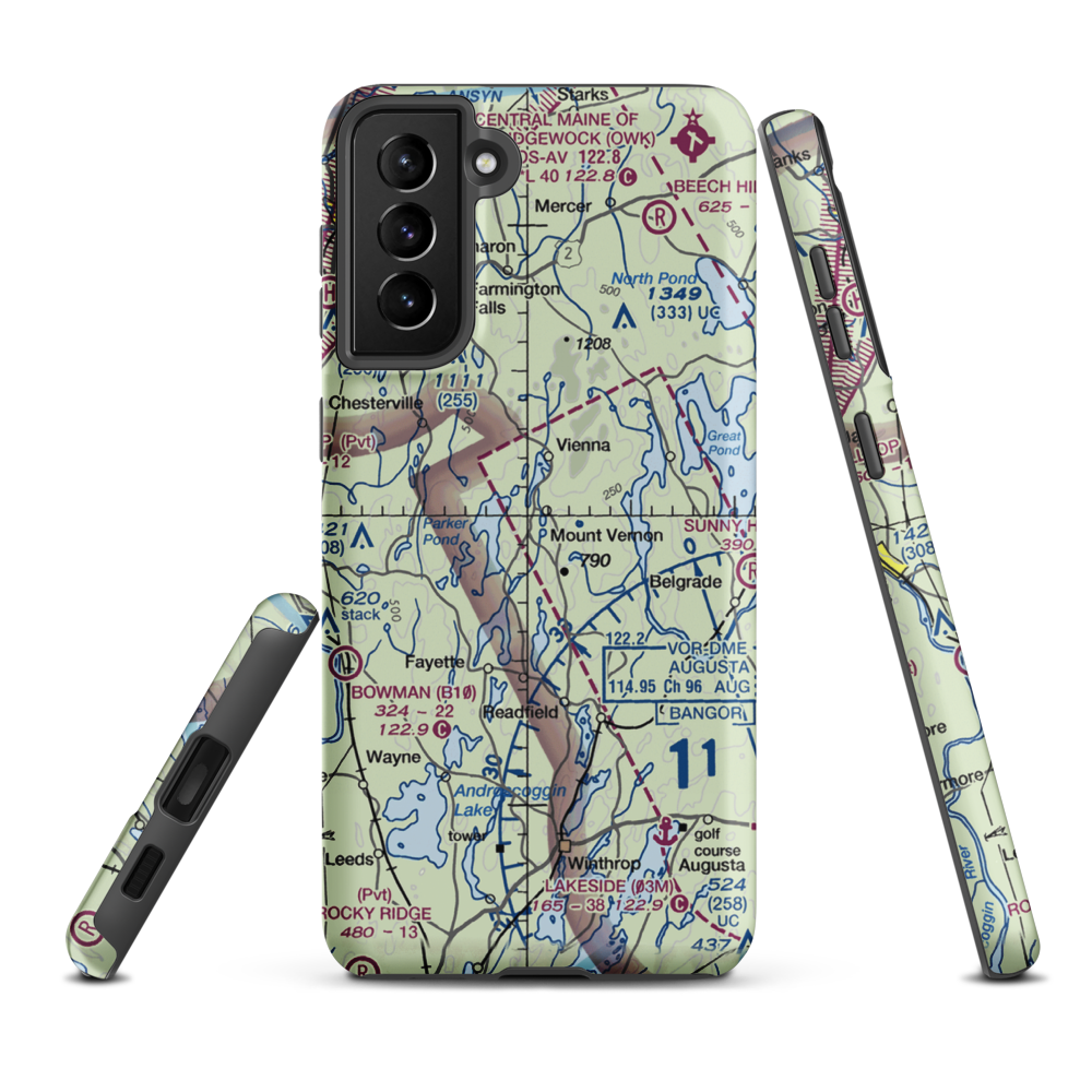 Seven G S Seaplane Base (75B) VFR Sectional Samsung Phone Case Samsung Galaxy S21 FE model shown