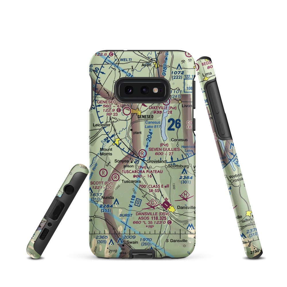 Seven Gullies Airport (0NK3) VFR Sectional Samsung Phone Case Samsung Galaxy S10 Plus model shown