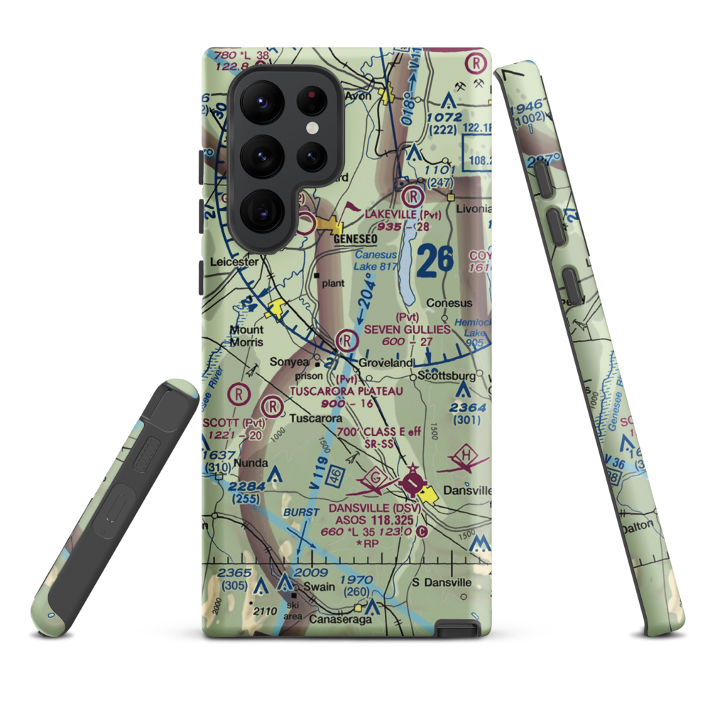 Seven Gullies Airport (0NK3) VFR Sectional Samsung Phone Case Samsung Galaxy S22 Ultra model shown