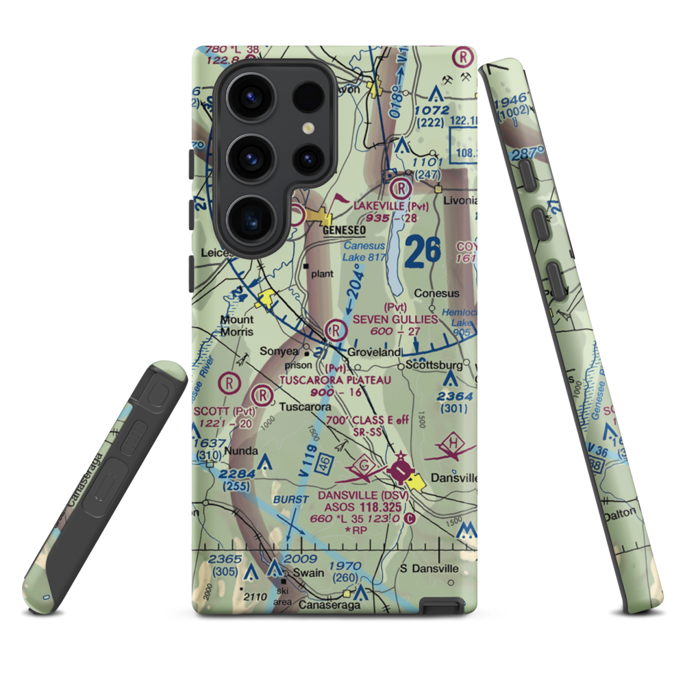 Seven Gullies Airport (0NK3) VFR Sectional Samsung Phone Case Samsung Galaxy S23 Ultra model shown