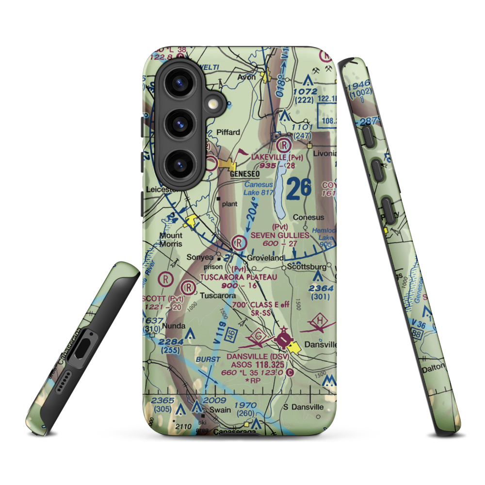 Seven Gullies Airport (0NK3) VFR Sectional Samsung Phone Case Samsung Galaxy S24 Plus model shown