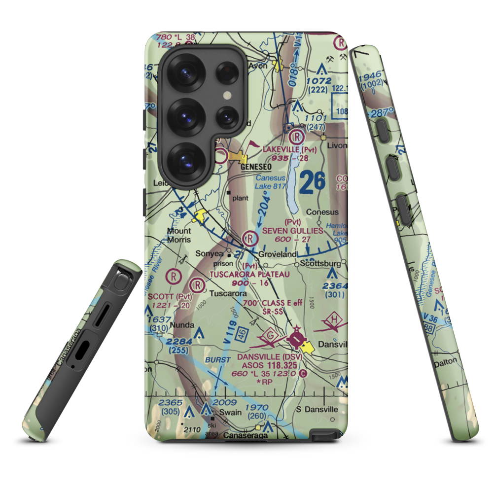 Seven Gullies Airport (0NK3) VFR Sectional Samsung Phone Case Samsung Galaxy S25 Ultra model shown