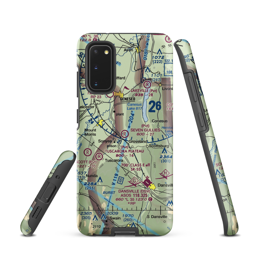 Seven Gullies Airport (0NK3) VFR Sectional Samsung Phone Case Samsung Galaxy S20 model shown