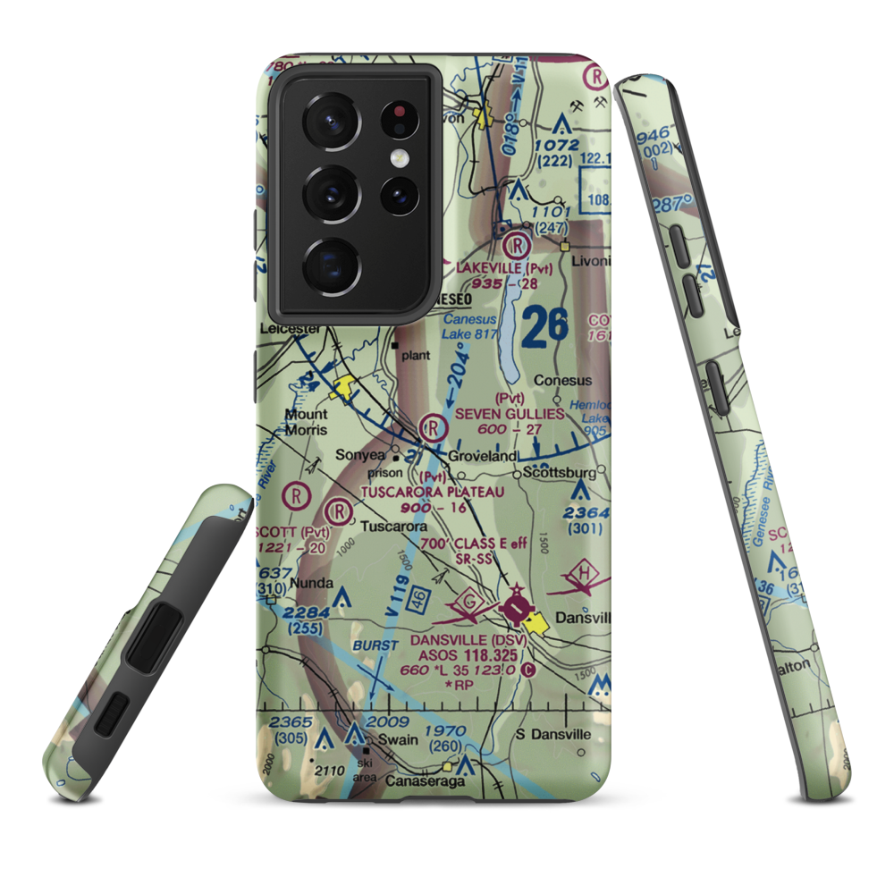 Seven Gullies Airport (0NK3) VFR Sectional Samsung Phone Case Samsung Galaxy S21 Ultra model shown