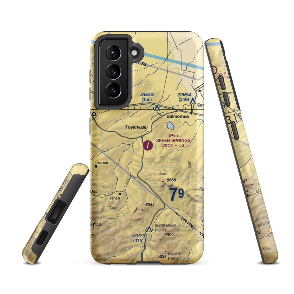 Seven Springs Airport (16TA) VFR Sectional Samsung Phone Case Samsung Galaxy S21 FE model shown
