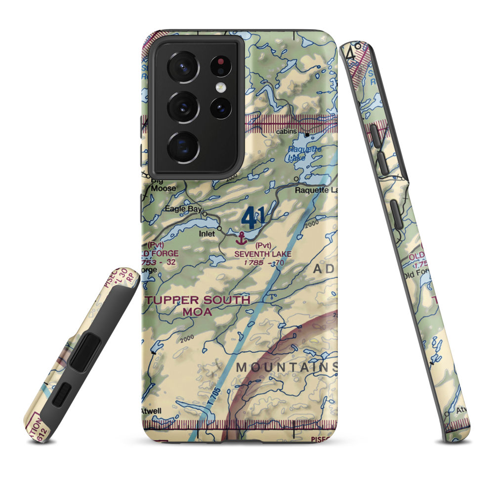 Seventh Lake Seaplane Base (NK15) VFR Sectional Samsung Phone Case Samsung Galaxy S21 Plus model shown