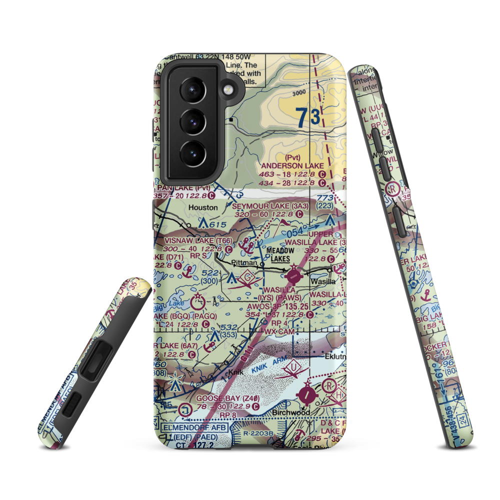 Seymour Lake Seaplane Base (3A3) VFR Sectional Samsung Phone Case Samsung Galaxy S21 Ultra model shown
