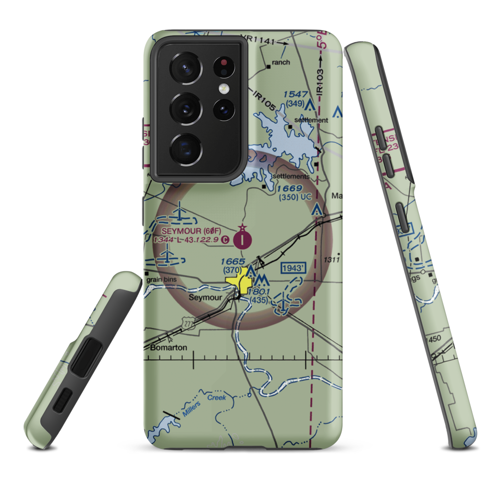 Seymour Municipal Airport (60F) VFR Sectional Samsung Phone Case Samsung Galaxy S21 Ultra model shown