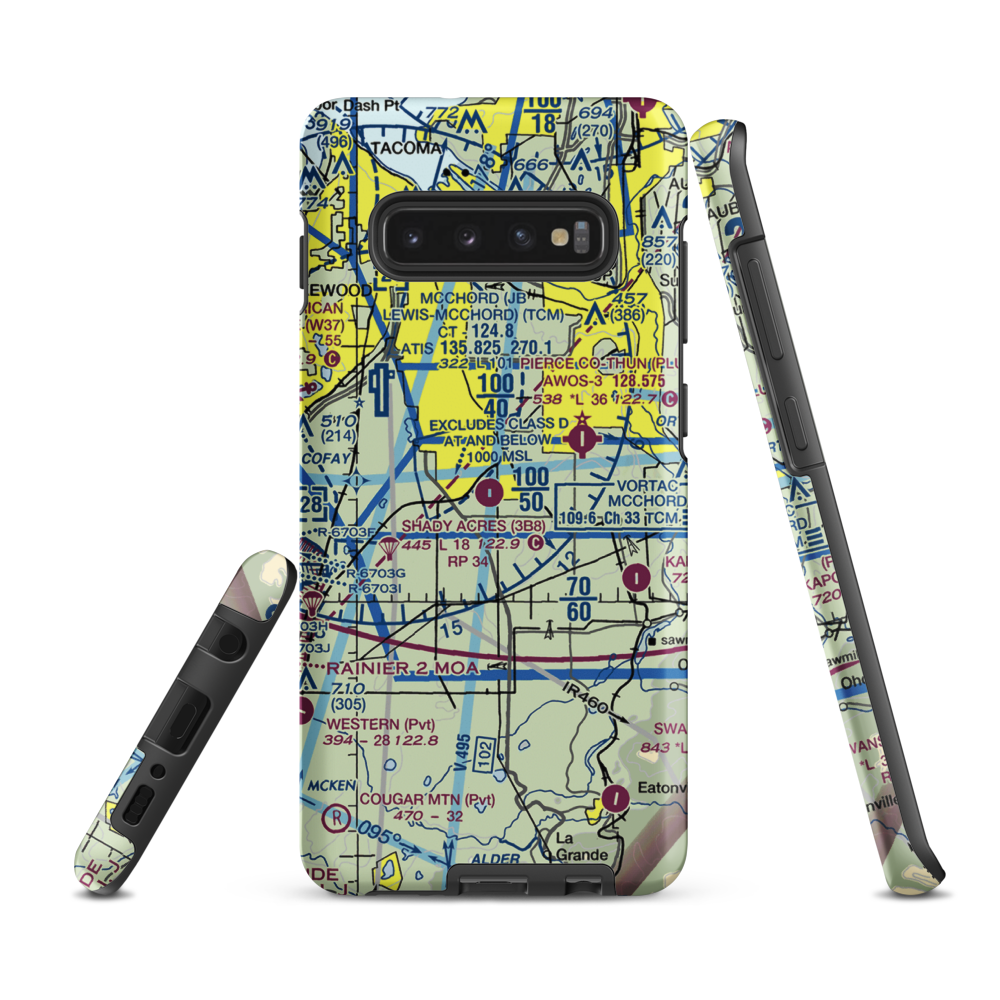 Shady Acres Airport (3B8) VFR Sectional Samsung Phone Case Samsung Galaxy S10 Plus model shown