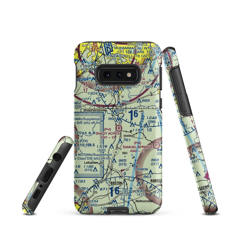 Shady Acres Airport (4KY8) VFR Sectional Samsung Phone Case Samsung Galaxy S10 Plus model shown