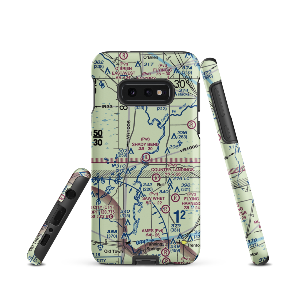 Shady Bend Airport (9FL5) VFR Sectional Samsung Phone Case Samsung Galaxy S10 Plus model shown
