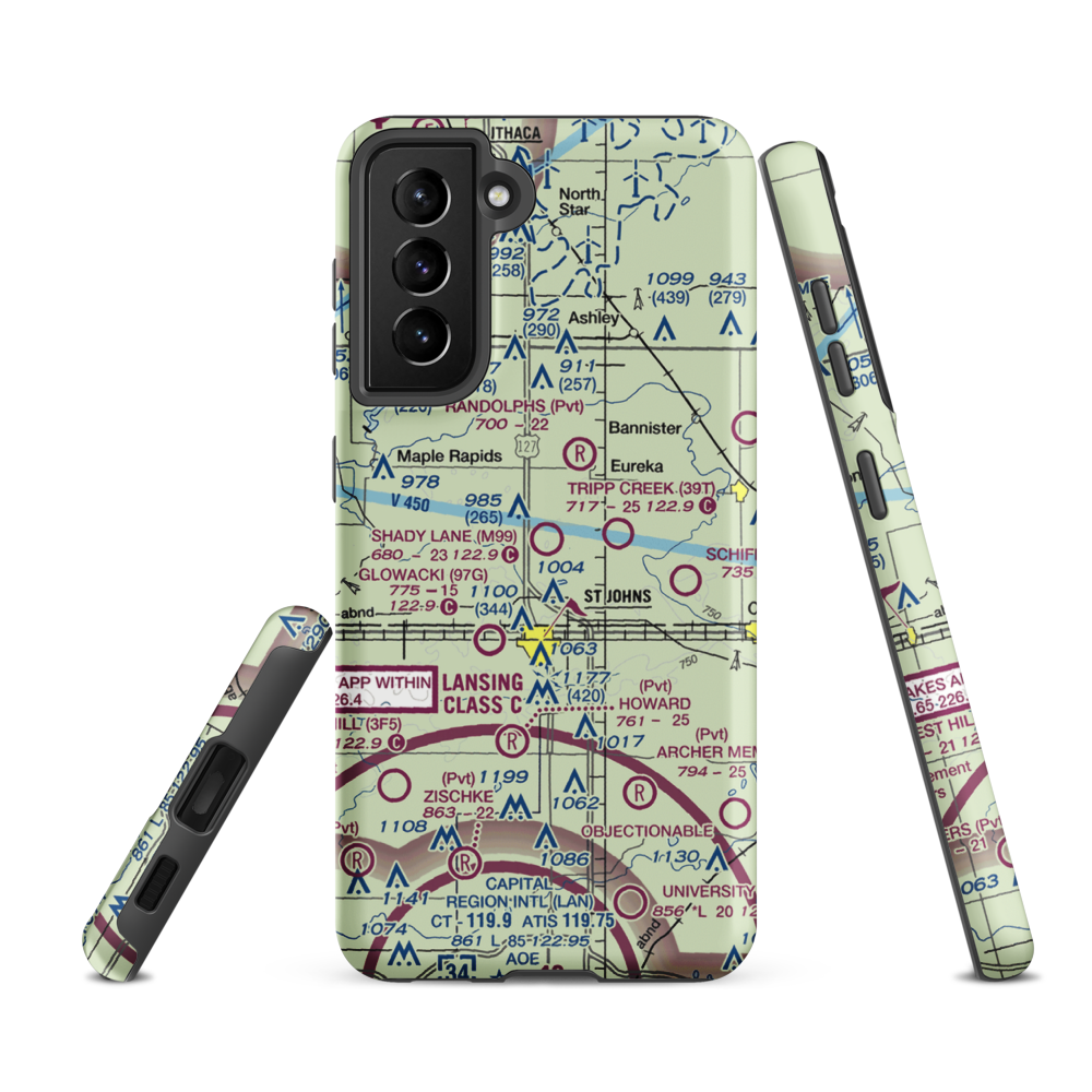 Shady Lane Airport (M99) VFR Sectional Samsung Phone Case Samsung Galaxy S21 Ultra model shown