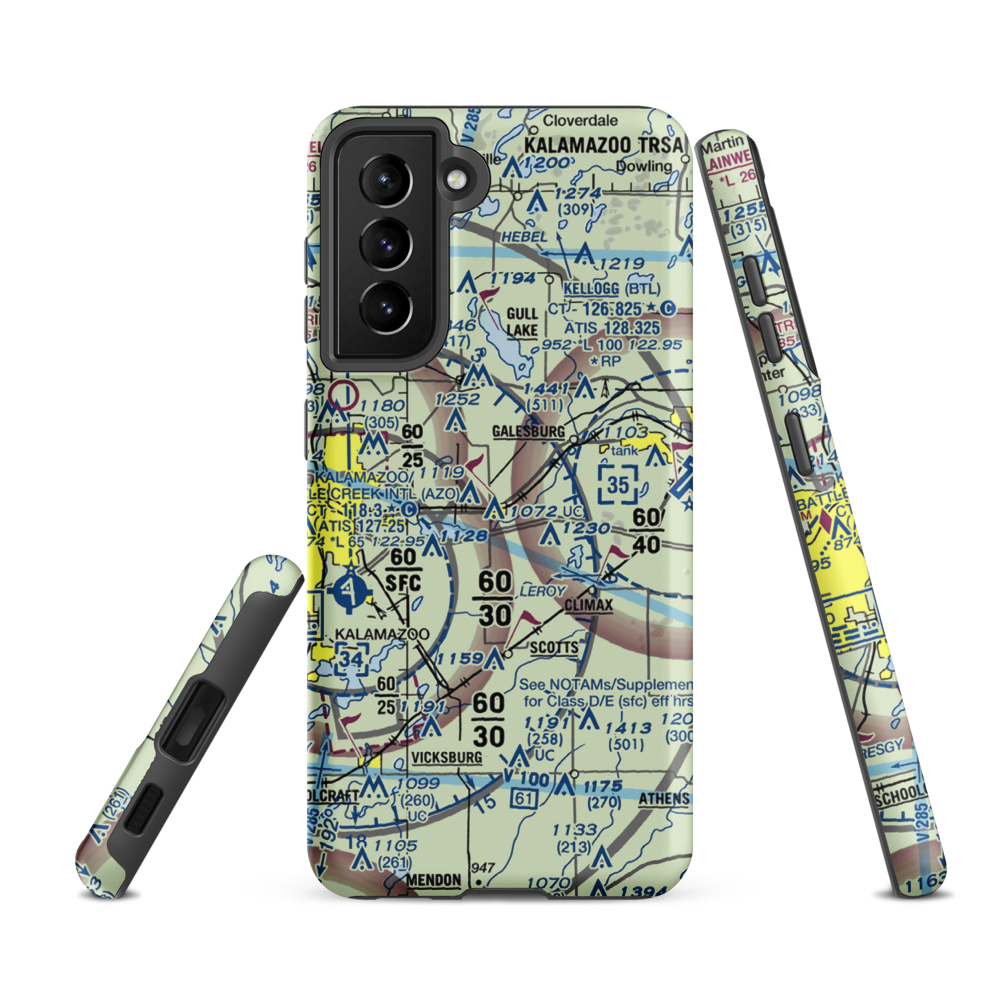 Shafter Airport (MI77) VFR Sectional Samsung Phone Case Samsung Galaxy S21 FE model shown