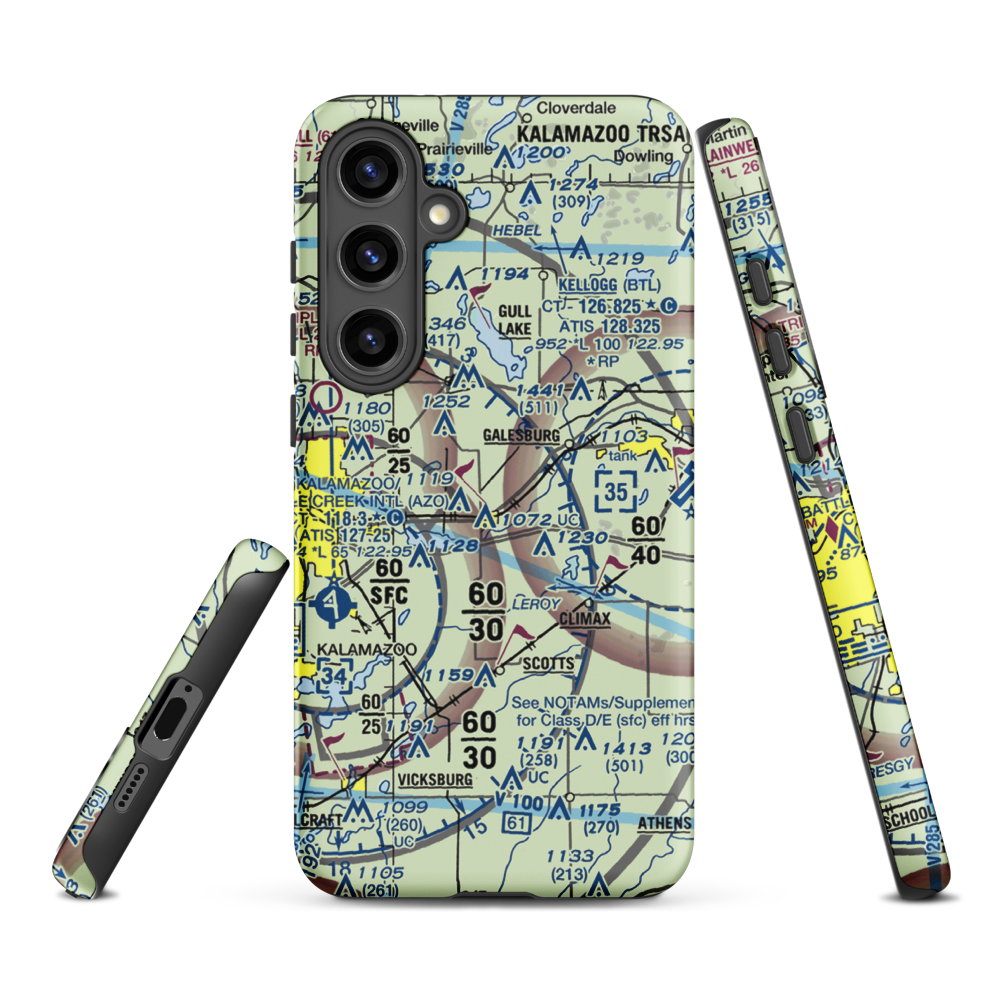 Shafter Airport (MI77) VFR Sectional Samsung Phone Case Samsung Galaxy S24 Plus model shown