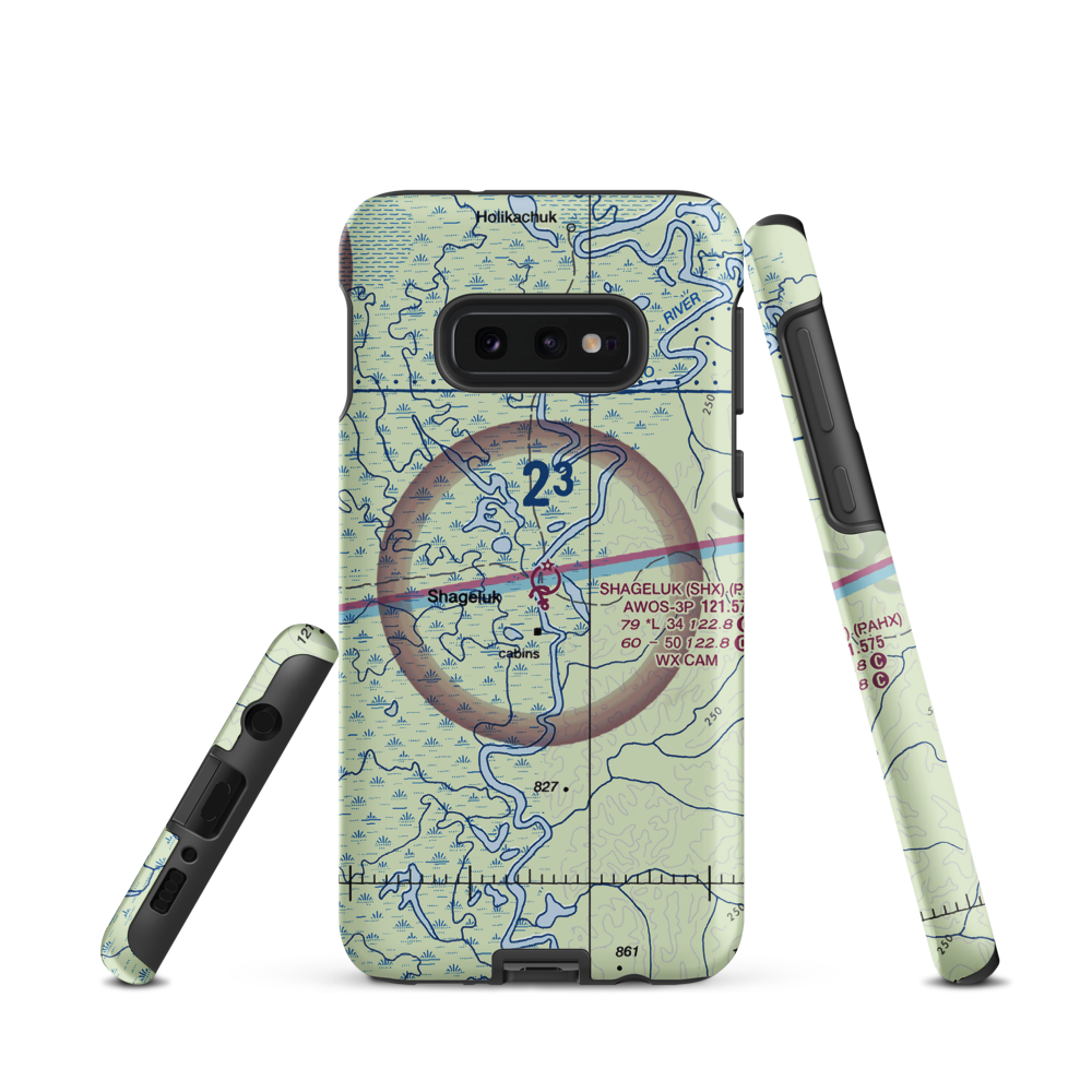 Shageluk Airport (SHX) VFR Sectional Samsung Phone Case Samsung Galaxy S10 Plus model shown