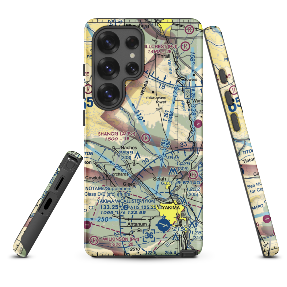 Shangri-La Airport (0WN1) VFR Sectional Samsung Phone Case Samsung Galaxy S25 Ultra model shown