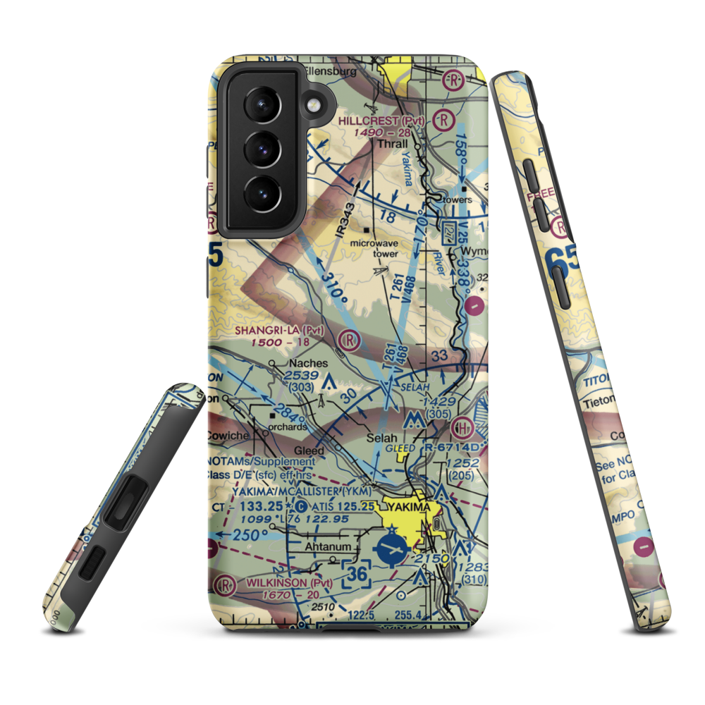 Shangri-La Airport (0WN1) VFR Sectional Samsung Phone Case Samsung Galaxy S21 Plus model shown