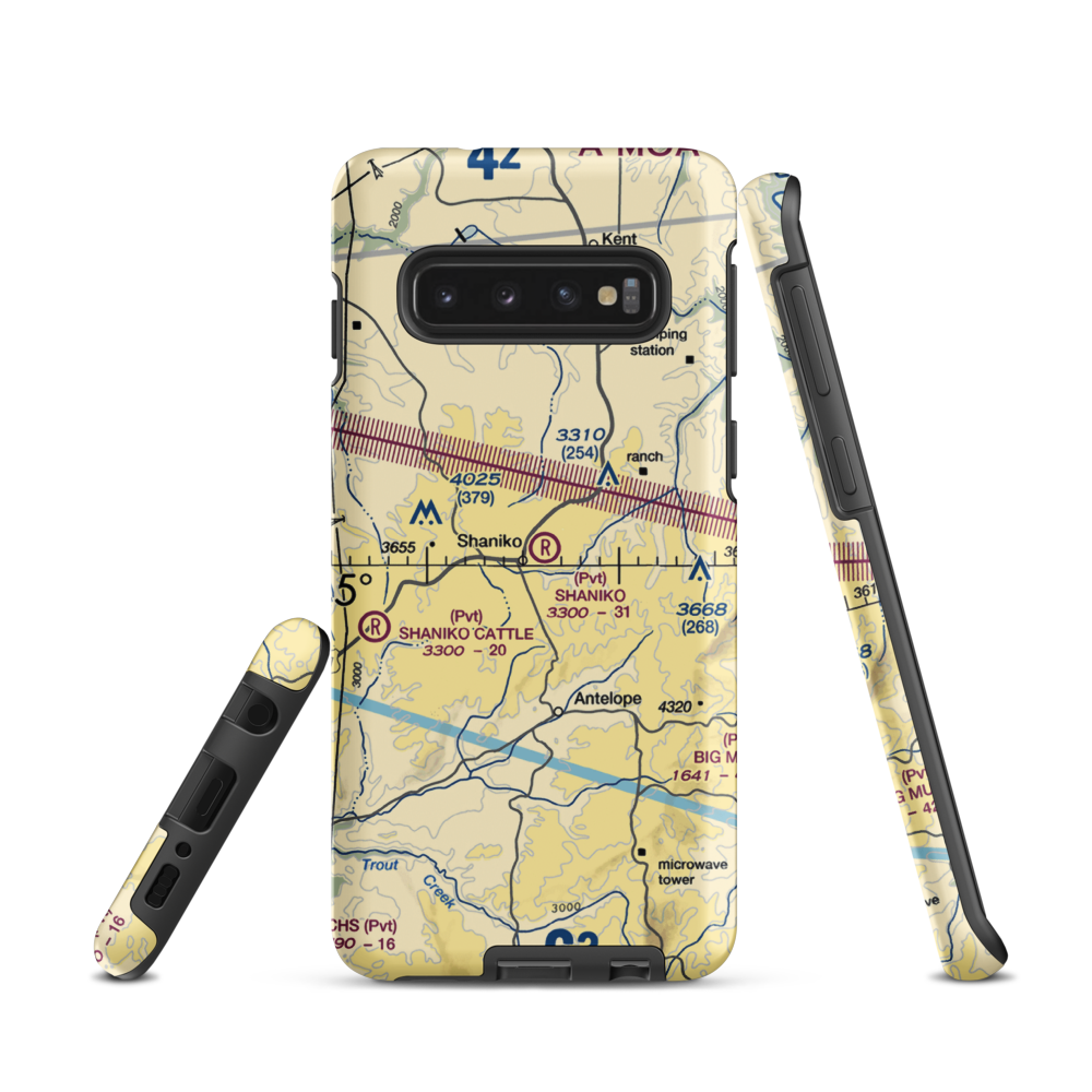 Shaniko Ranch Airport (9OR1) VFR Sectional Samsung Phone Case Samsung Galaxy S10 model shown