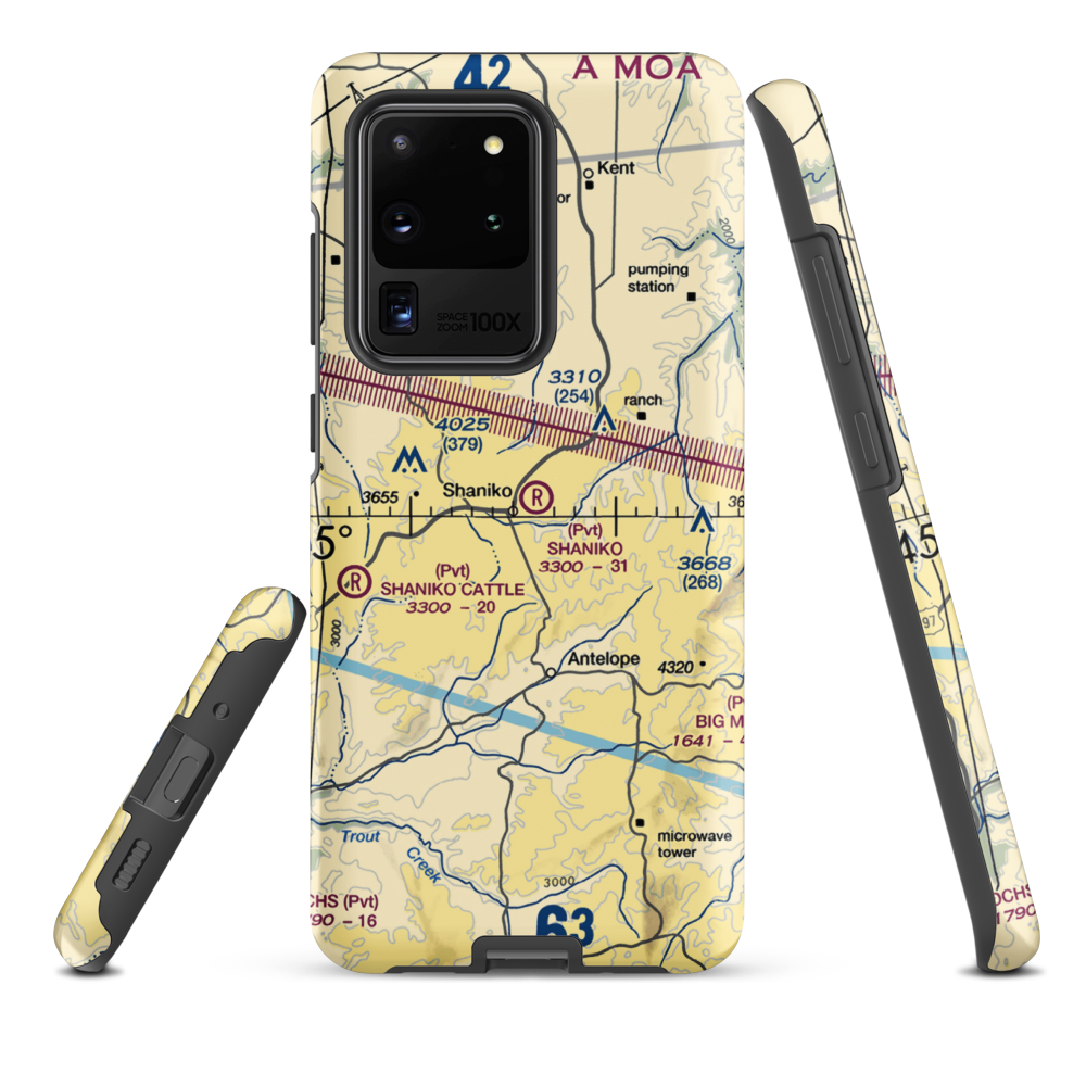 Shaniko Ranch Airport (9OR1) VFR Sectional Samsung Phone Case Samsung Galaxy S20 Ultra model shown
