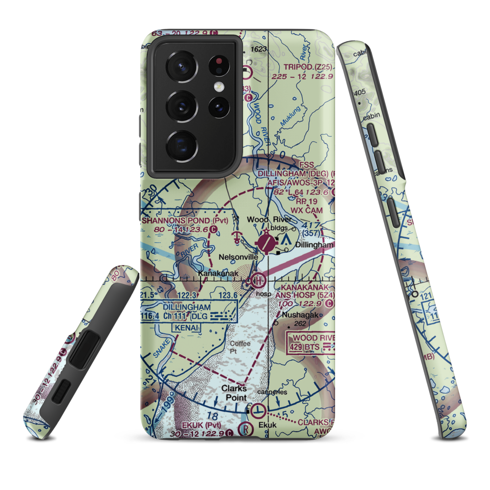 Shannons Pond Seaplane Base (0Z3) VFR Sectional Samsung Phone Case Samsung Galaxy S21 Ultra model shown
