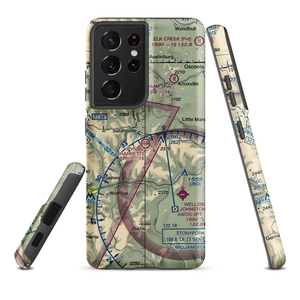 Sharretts Airport (PN91) VFR Sectional Samsung Phone Case Samsung Galaxy S21 Ultra model shown