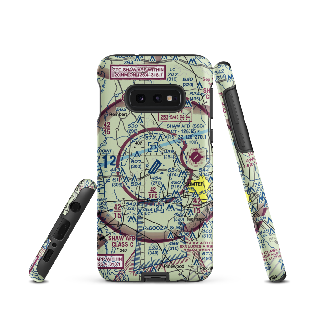 Shaw Air Force Base (SSC) VFR Sectional Samsung Phone Case Samsung Galaxy S10 Plus model shown
