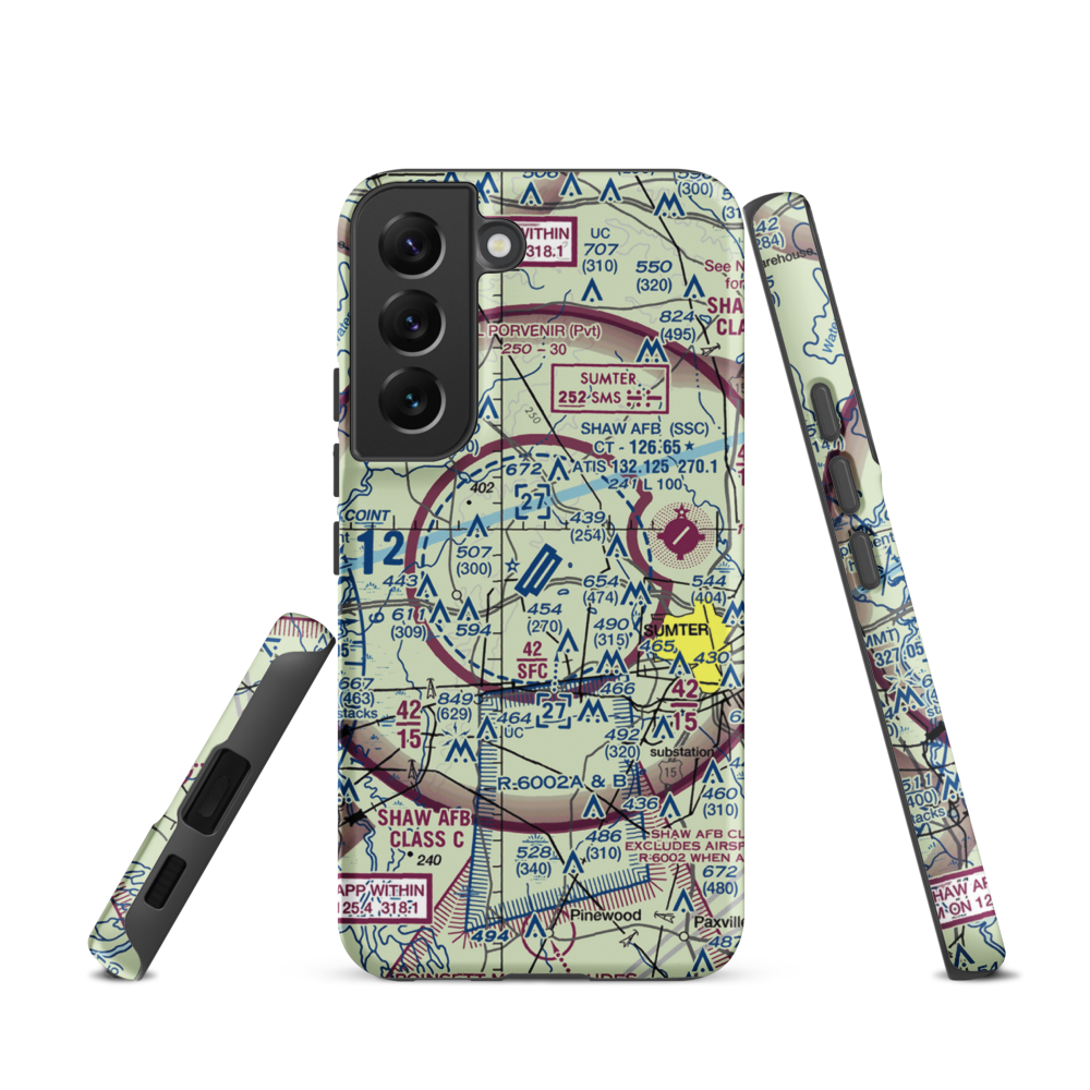 Shaw Air Force Base (SSC) VFR Sectional Samsung Phone Case Samsung Galaxy S22 model shown