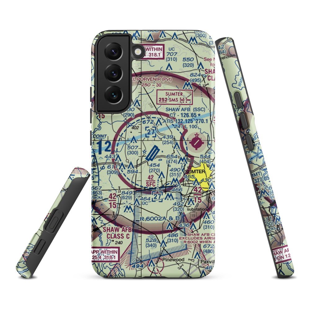 Shaw Air Force Base (SSC) VFR Sectional Samsung Phone Case Samsung Galaxy S22 Plus model shown
