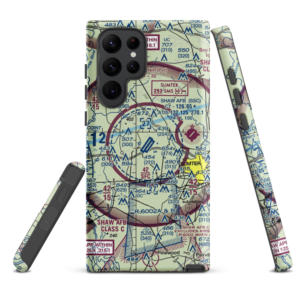 Shaw Air Force Base (SSC) VFR Sectional Samsung Phone Case Samsung Galaxy S22 Ultra model shown
