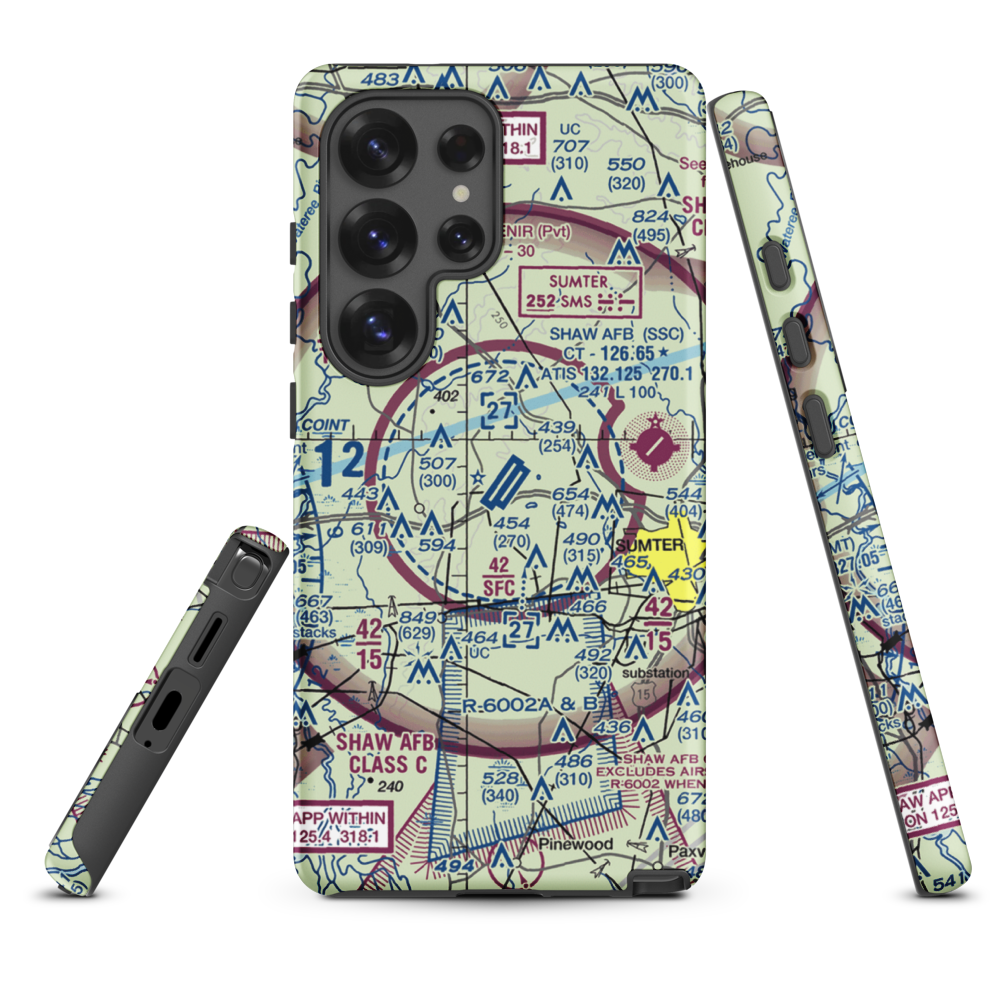 Shaw Air Force Base (SSC) VFR Sectional Samsung Phone Case Samsung Galaxy S25 Ultra model shown