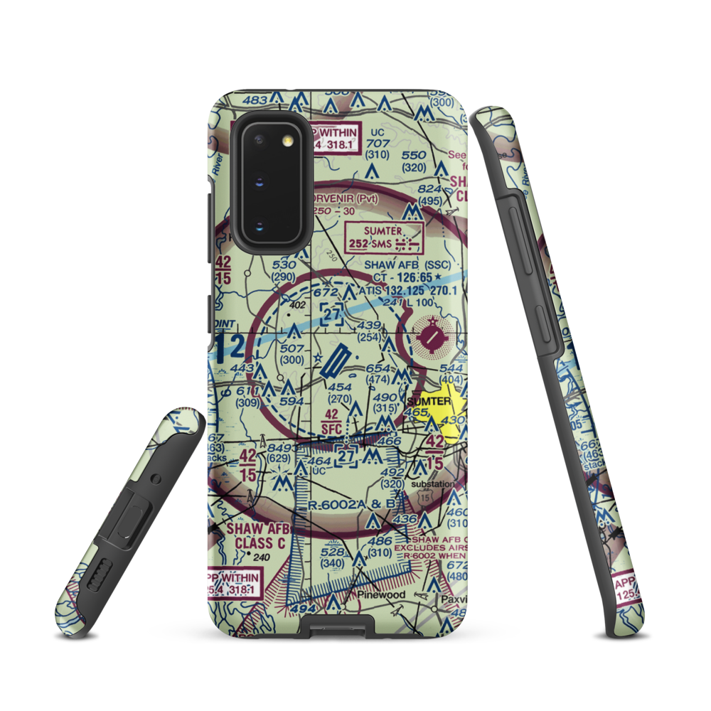 Shaw Air Force Base (SSC) VFR Sectional Samsung Phone Case Samsung Galaxy S20 model shown