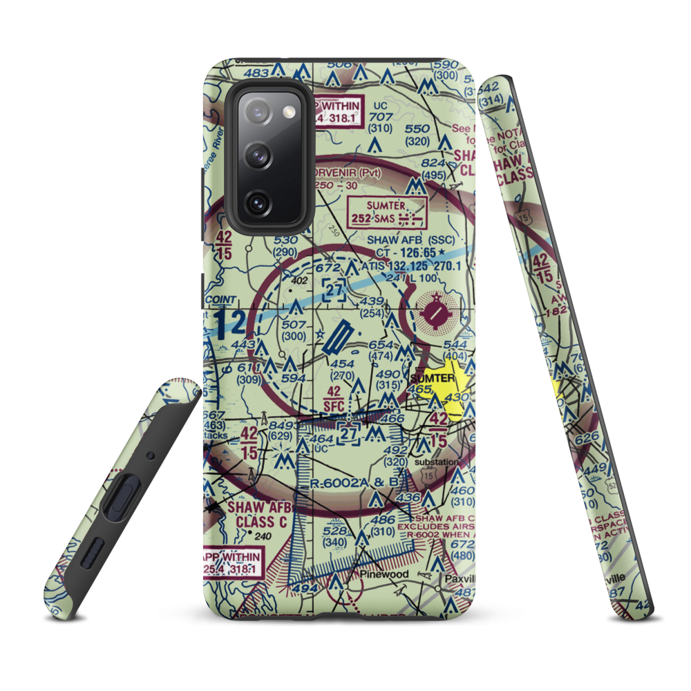 Shaw Air Force Base (SSC) VFR Sectional Samsung Phone Case Samsung Galaxy S20 FE model shown