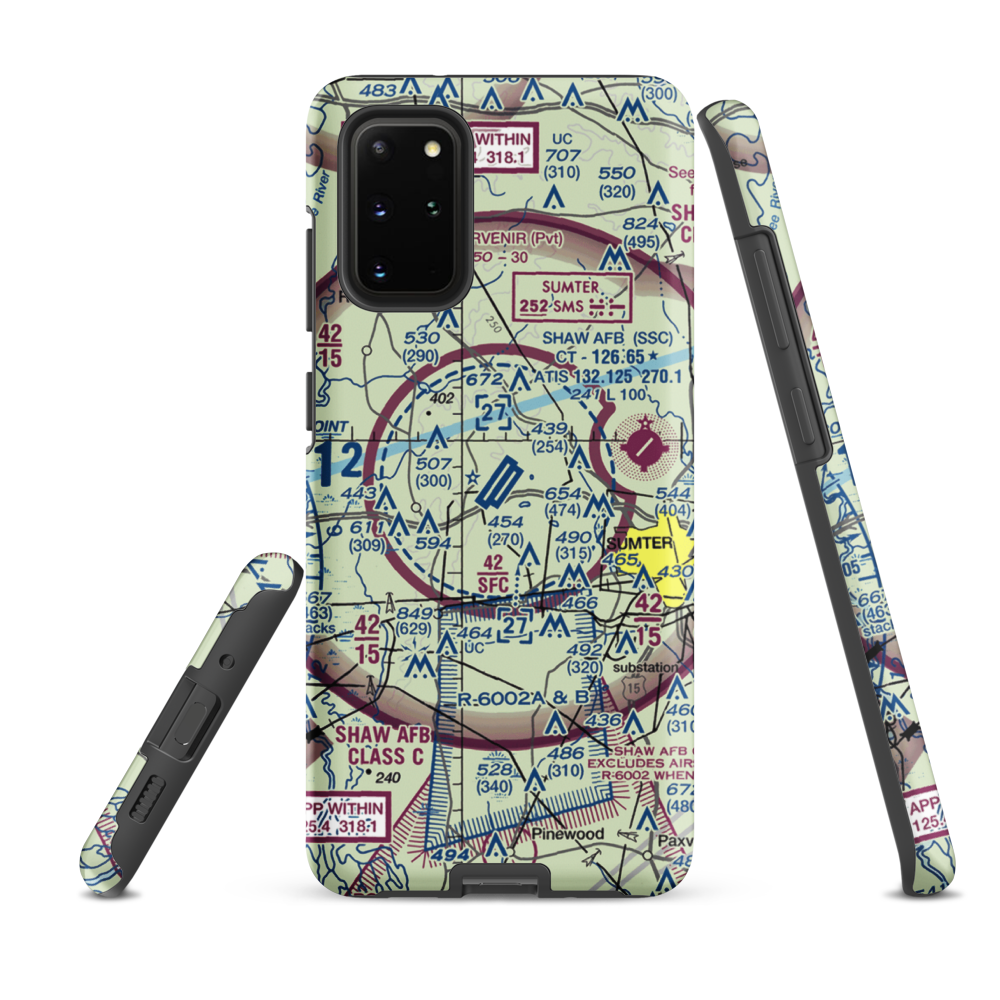 Shaw Air Force Base (SSC) VFR Sectional Samsung Phone Case Samsung Galaxy S20 Plus model shown