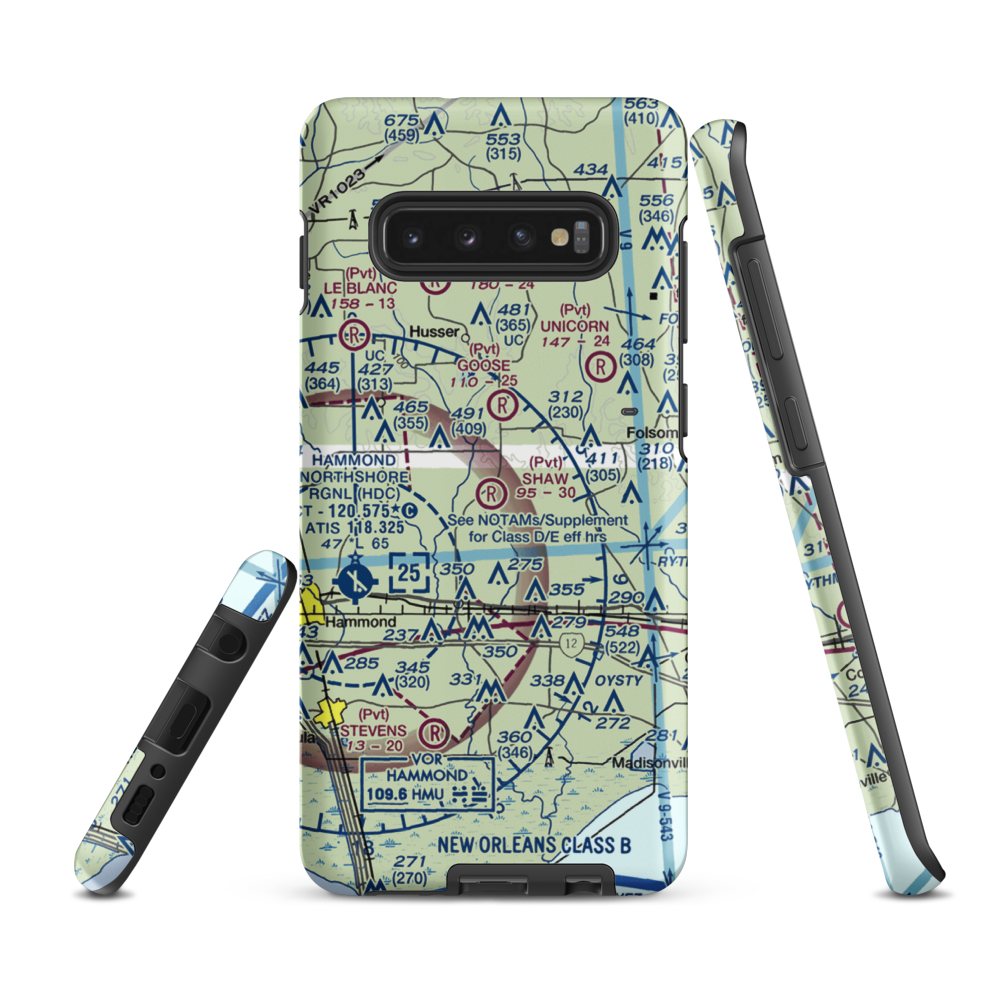 Shaw Crop Service Airport (LA13) VFR Sectional Samsung Phone Case Samsung Galaxy S10 Plus model shown