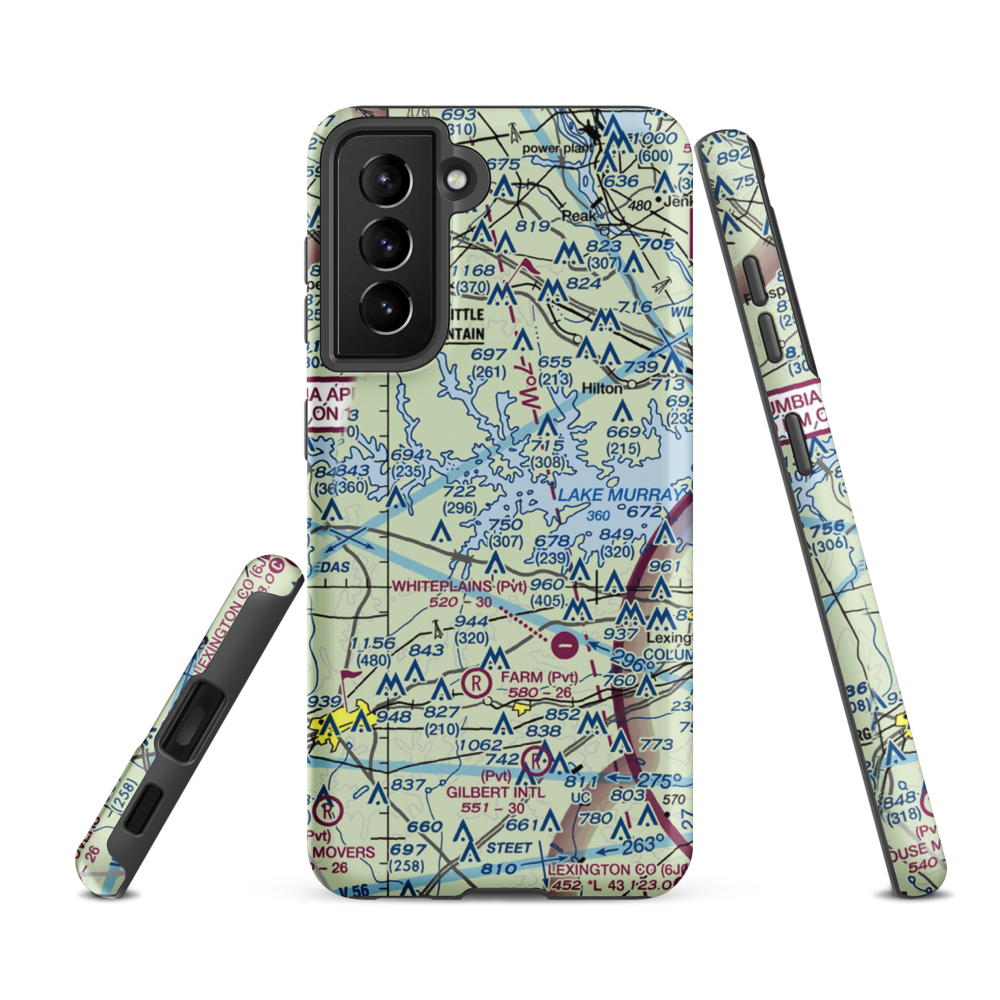 Shealy Airport (SC14) VFR Sectional Samsung Phone Case Samsung Galaxy S21 FE model shown