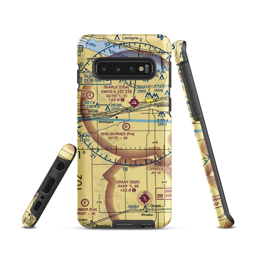Shelburnes Airport (35NE) VFR Sectional Samsung Phone Case Samsung Galaxy S10 model shown